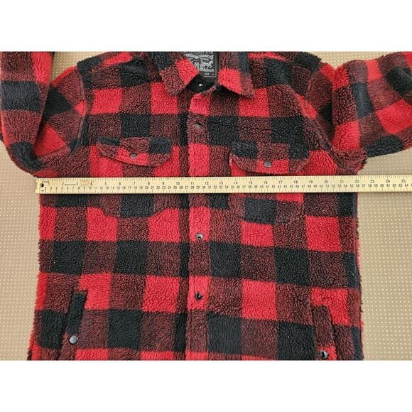 VTG Levi's Men's Buffalo Plaid Sherpa Trucker Jacket Size Medium Snap Button - Picture 4 of 16